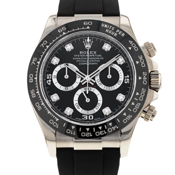 Daytona Rose Gold Rubber Strap (Black)